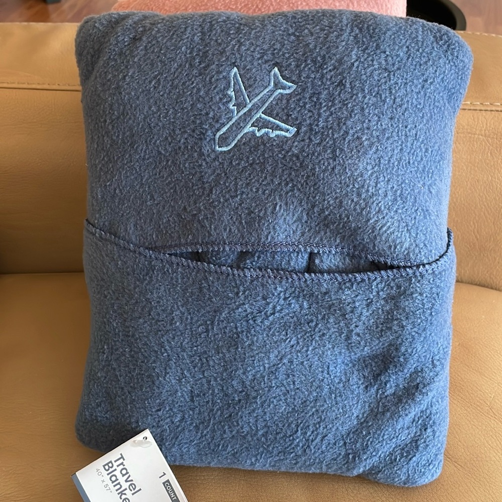 Blue Travel Blanket/Pillow